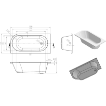 Shetland J Shape 1700x725 0TH LH Bath & Legs