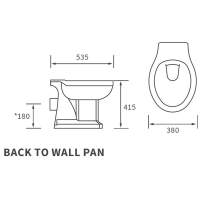 Shetland Back To Wall Toilet & Sage Green Close Seat