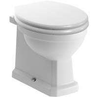 Shetland Back To Wall Toilet & Satin White Wood Effect Seat