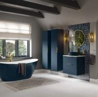 Laplane 800mm 2 Door Floor Standing Basin Vanity Unit - Matt Indigo