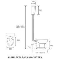 Shetland High Level Toilet & Standard Soft Close Seat