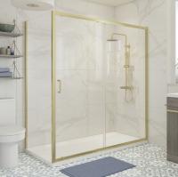 Prime 1000mm Sliding Door Shower Enclosure - Brushed Brass