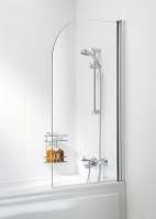 Curved Bath Shower Screen - White - 800 x 1400 - 6mm Glass - Lakes - Classic