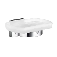 Smedbo House Frosted Glass Soap Dish with Chrome Holder