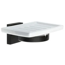 Smedbo House Porcelain Soap Dish with Matt Black Holder