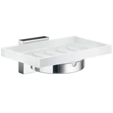 Smedbo House Porcelain Soap Dish with Chrome Holder