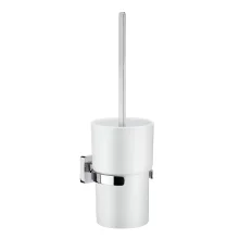 Smedbo Ice Chrome Toilet Brush with Porcelain Holder