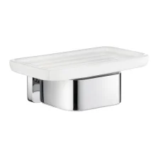 Smedbo Ice Porcelain Soap Dish with Chrome Holder