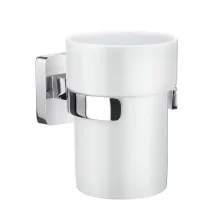 Smedbo Ice Porcelain Tumbler with Chrome Holder