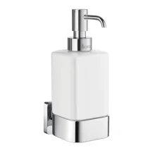 Smedbo Ice Square Tall Chrome and Porcelain Soap Dispenser