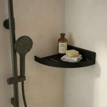 Smedbo-Sideline-Curved-Corner-Matt-Black-Shower-Shelf-Lifestyle-2.webp