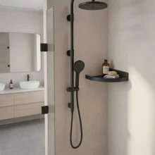 Smedbo-Sideline-Curved-Corner-Matt-Black-Shower-Shelf-Lifestyle.webp