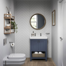 Nordic Blue Chevron Tile Showerwall Laminate Panels