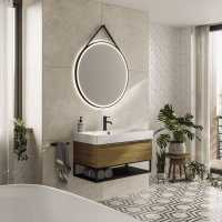 Haut Volant 600mm Round Front-Lit LED Mirror - Brushed Brass