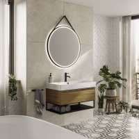 HIB Solas 60 LED Illuminated Bathroom Mirror - Brushed Brass Framed