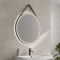 HIB Solstice 60 Black Illuminated LED Bathroom Mirror 600mm