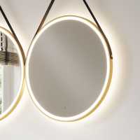 HIB Solstice 60 Brushed Brass Illuminated LED Bathroom Mirror