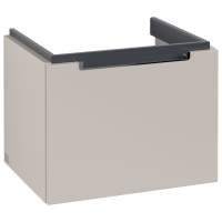 Vouille 610mm Wall Hung 2 Drawer Basin Unit & Basin - Anthracite Gloss