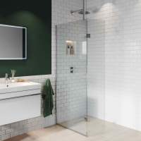 Vantage 2000, 1400mm Matt Black Framed Walk In Shower Screen - Eastbrook