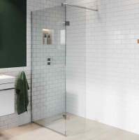 Abacus 900mm Walk In Shower Screen With 350mm Chrome Hinged Return