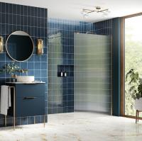 Supreme 1200mm Fluted Wetroom Panel & Support Bar - Brushed Brass