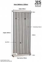 1660 x 360mm Sussex Hove Feature Stainless Steel Towel Rail - JIS Europe