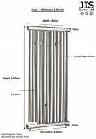 Scudo Vibe 500 x 1600mm Gun Metal Towel Radiator