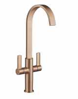 Jeroni Swept Antique Brass Kitchen Mixer Tap - Francis Pegler Comap