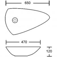 Synergy Sella 460mm White Countertop Basin