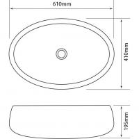 Otis Ceramic Washbowl 460 x 330mm - Grey Marble Effect