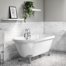 Synergy Wilmslow 1695 x 755 Traditional Rolltop Freestanding Bath with Chrome Feet