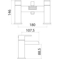 Scudo Victoria Bath Shower Mixer Tap with Shower Kit and Wall Bracket