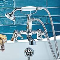 Scudo Kross Bath Shower Mixer Tap with Shower Kit and Wall Bracket