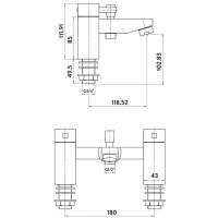 Scudo Belini Bath Shower Mixer Tap with Shower Kit and Wall Bracket