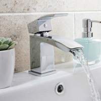 Scudo Descent Mono Basin Mixer Tap with Push Waste