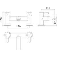 Scudo Muro Black Wall Mounted Bath Mixer Tap