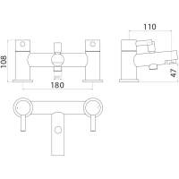 Scudo Monument Bath Shower Mixer Tap with Shower Kit and Wall Bracket