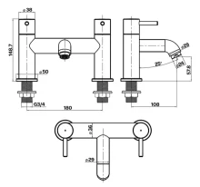 Nuie Vibe Bath Filler Tap - TSI303 - CLEARANCE