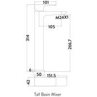 Scudo Core Tall Mono Basin Mixer Tap Black