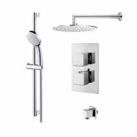 Abacus Emotion Thermo Square Thermostatic Round Shower Kit