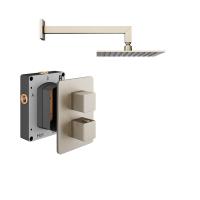 Abacus Shower Pack 1 Square Fixed Shower Arm And Head - Brushed Nickel