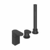 Abacus Ki 3 Hole Matt Black Deck Mounted Bath Mixer Tap