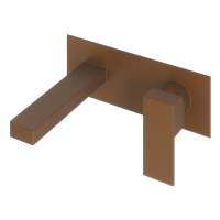 Abacus Plan Wall Mounted Basin Mixer Tap - Brushed Bronze