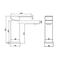 Abacus Iso Wall Mounted Basin Mixer - Chrome