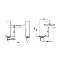 Abacus Logic Bath Filler - Chrome