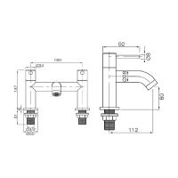 Abacus Iso Deck Mounted Bath Shower Mixer - Chrome