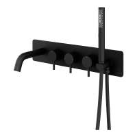 Abacus Iso Pro Thermo Wall Mounted Bath Shower Mixer - Matt Black