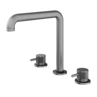 Abacus Iso Pro 3 Tap Hole Deck Mounted Basin Mixer - Matt Anthracite