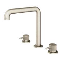Abacus Iso Pro 3 Tap Hole Deck Mounted Basin Mixer - Brushed Nickel