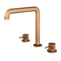 Abacus Iso Pro 3 Tap Hole Deck Mounted Basin Mixer - Brushed Bronze
